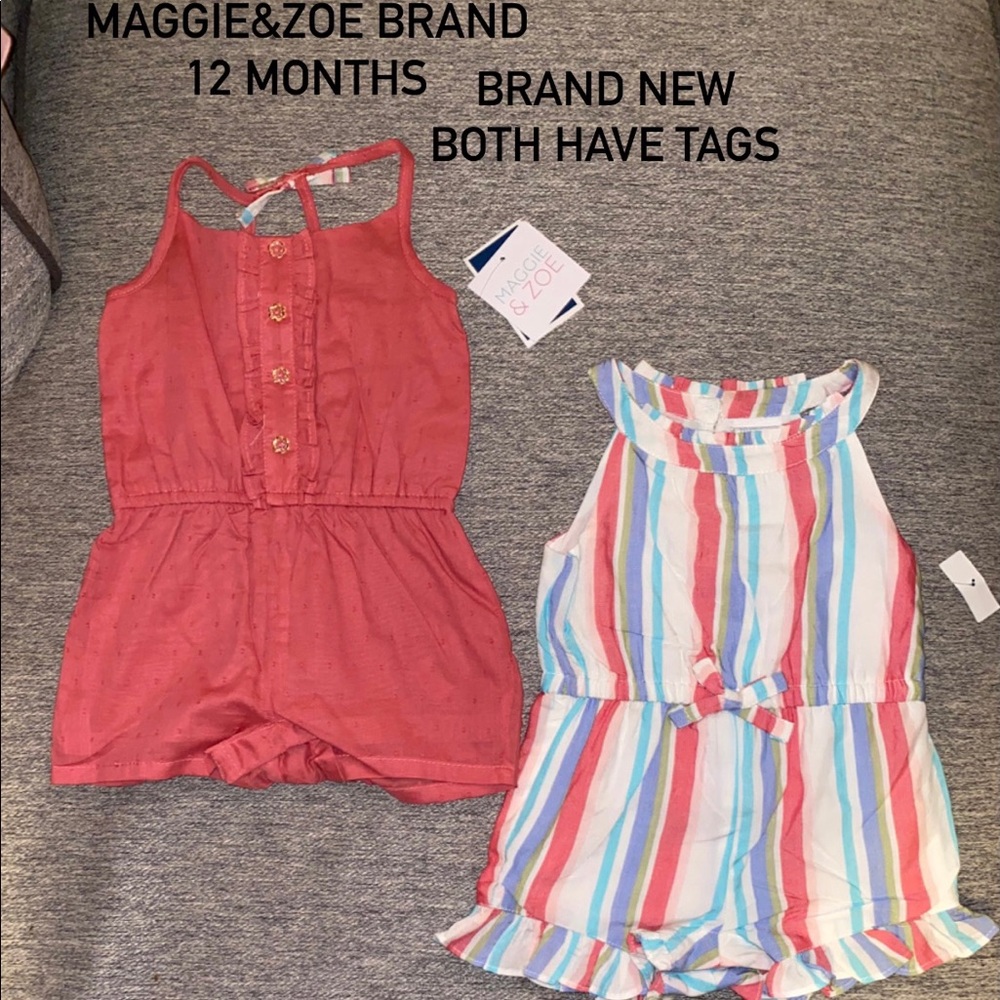 Maggie & Zoe summer rompers size 12 months